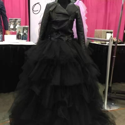 Black fluffy layered tulle skirt women's custom plus size tulle maxi skirt wedding party puffy tutu 