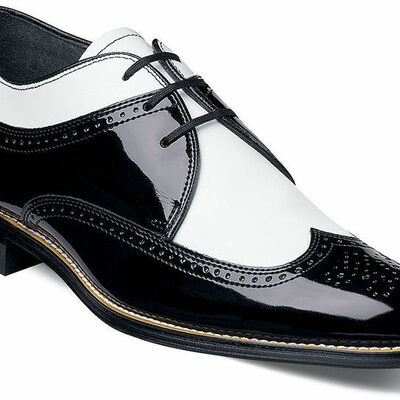 Oxford handcrafted two tone rounded brogue toe genuine leather stylish men shoes