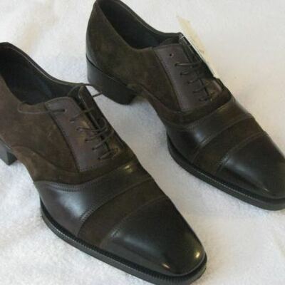 Handcrafted formal dress black brown color suede leather oxford men laceup shoes - Thumbnail 2