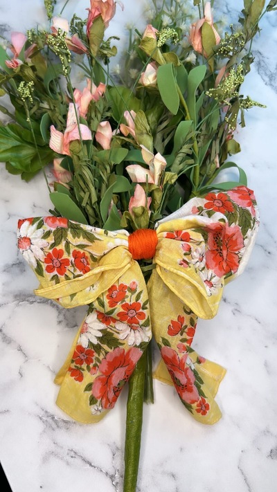 Yellow handkerchief bow