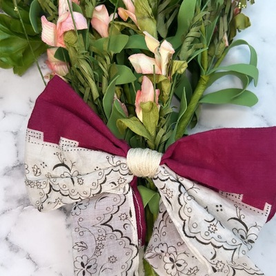 Burgundy handkerchief bow