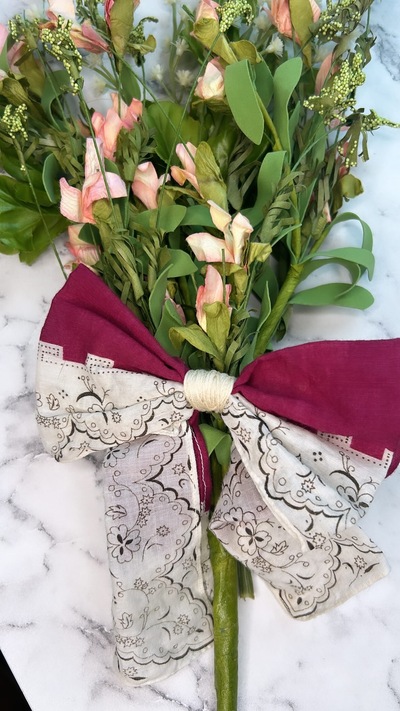 Burgundy handkerchief bow