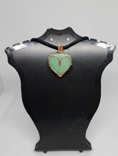 Aventurine and Copper heart necklace