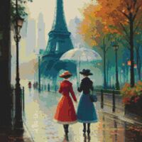 Two Women Cross Stitch Pattern - Thumbnail 1