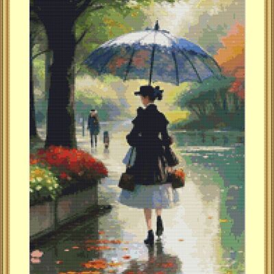 Under the umbrella cross stitch pattern