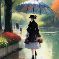 Under The Umbrella Cross Stitch Pattern - Thumbnail 2