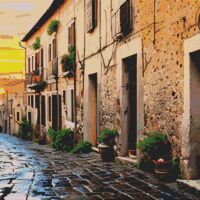 A Village Street Cross Stitch Pattern - Thumbnail 1
