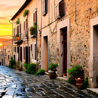 A Village Street Cross Stitch Pattern - Thumbnail 2