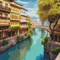 Along The Canal Cross Stitch Pattern - Thumbnail 1