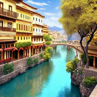 Along The Canal Cross Stitch Pattern - Thumbnail 2