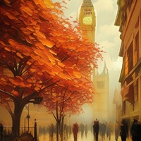 Autumn In London Cross Stitch Pattern - Thumbnail 2