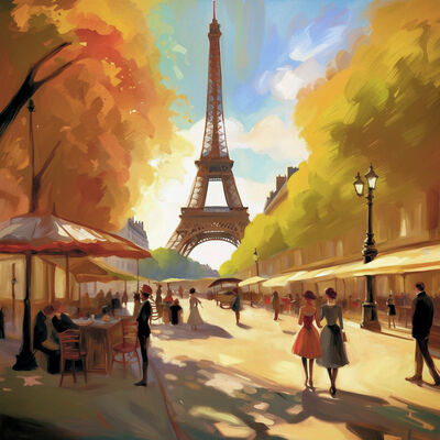 Autumn in paris cross stitch pattern