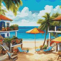 Beach Resort Cross Stitch Pattern - Thumbnail 1