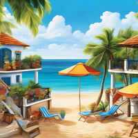 Beach Resort Cross Stitch Pattern - Thumbnail 2