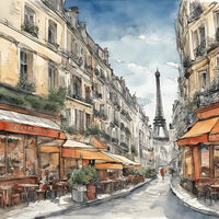 Cafes Cross Stitch Pattern - Thumbnail 2