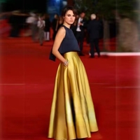 Gold Satin Maxi Skirt Women Custom Plus Size Pleated Evening Wear Elegant Wedding Party Formal Maxi Skirt - Thumbnail 1