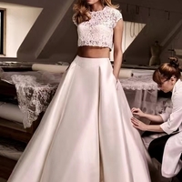 Gold Satin Maxi Skirt Women Custom Plus Size Pleated Evening Wear Elegant Wedding Party Formal Maxi Skirt - Thumbnail 3