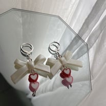 Lover earrings pink & red
