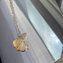 Mini wire wrapped agate necklace