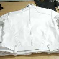 Crafted Leather White Leather Jacket Men Biker Motorcycle Pure Lambskin Leather - Thumbnail 1
