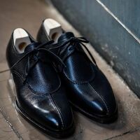 Beautiful Handmade Split Toe Black Lace Up Shoes  - Thumbnail 2