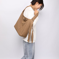 Pleated Tote Bag Korean Canvas Bag - Thumbnail 3