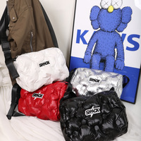 Crossbody bag space cotton cotton filled pillow bag - Thumbnail 4