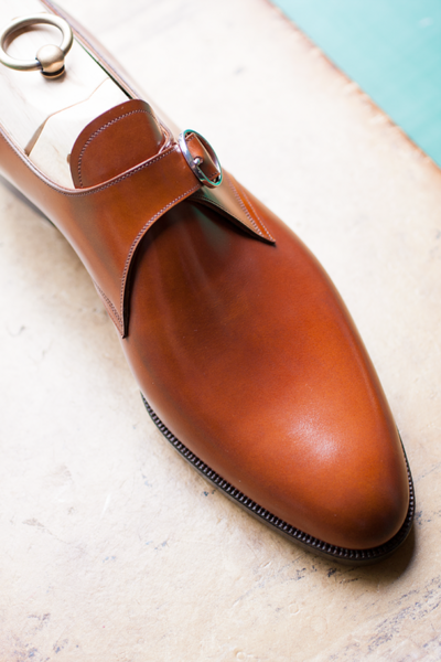Handmade Men's Tan monk calf leather shoes, Men dress shoes, Men monk shoes