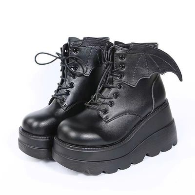 Thick -bottom boots Gothic Diablo sloped heel boots Martin boots