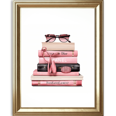 Designer fashion books art print