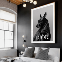 Dior Doberman Art Print - Thumbnail 4