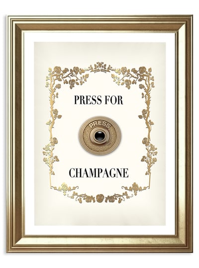 Press for Champagne Art Print