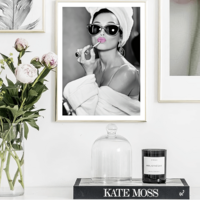 Audrey Hepburn, Pink Lipstick Art Print - Thumbnail 3