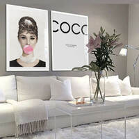 Audrey Hepburn Bubblegum Pink or Blue, Art Print - Thumbnail 1