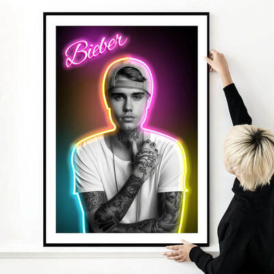 Neon bieber art print