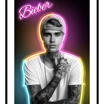 Neon bieber art print
