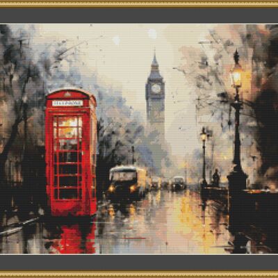 London street cross stitch pattern