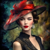 Red Ribbon Hat Cross Stitch Pattern - Thumbnail 2