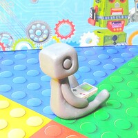 Gaming Boy Robot Resin Figure - Thumbnail 3