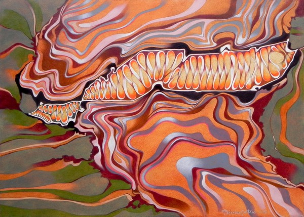 Abstract composition, oil on paper