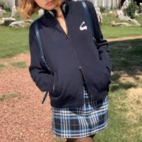 Y2K STANDING COLLAR CARDIGAN ZIPPER   - Thumbnail 2