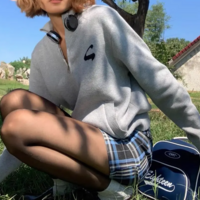 Y2K STANDING COLLAR CARDIGAN ZIPPER   - Thumbnail 6