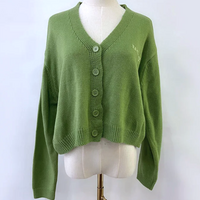 AVAOCADO KNIT CROP CARDIGAN - Thumbnail 5