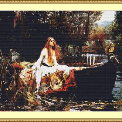 The lady of shallot cross stitch pattern