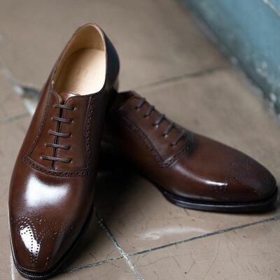Men's new edition choice handmade brown leather formal shoes