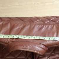 Crafted Leather New Handmade Men Biker Slim Fit Brown Quilted Leather Motorcycle Jacket - Thumbnail 5