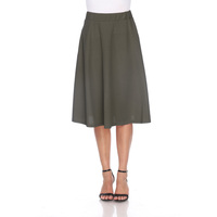White Mark Women's High Waist Skater Skirt - Thumbnail 5
