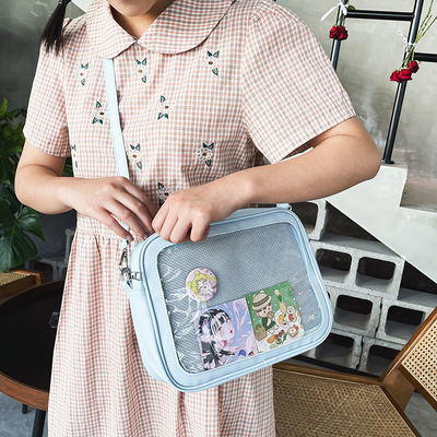 Student pain bag transparent girl doll bag