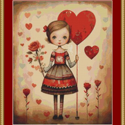 Valentine cross stitch pattern