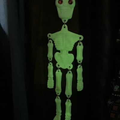 Recycled plastic hanging skeleton glow in the dark